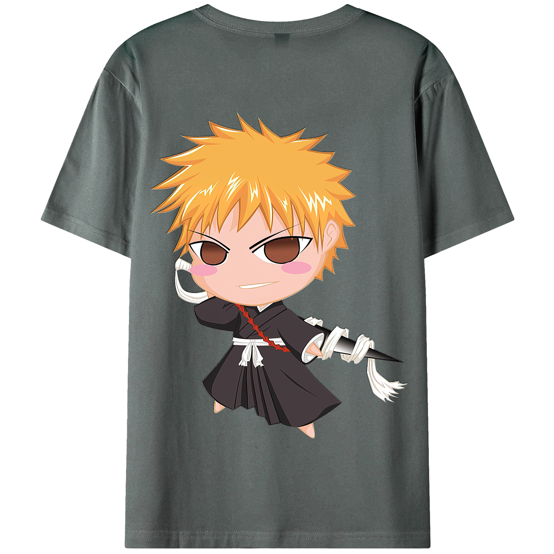 （画像用） ブリーチ 黒崎一護（くろさき いちご）BLEACH Kurosaki Ichigo 綿100％半袖Tシャツ（背面プリント）